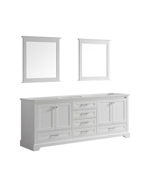 Dukes 80" White Double Vanity | no Top and 30" Mirrors