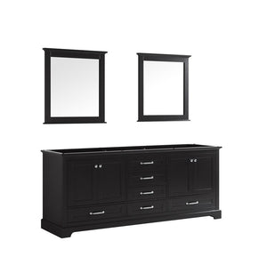 Dukes 80" Espresso Double Vanity | no Top and 30" Mirrors
