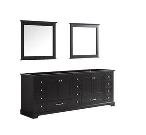 Dukes 84" Espresso Double Vanity | no Top and 34" Mirrors