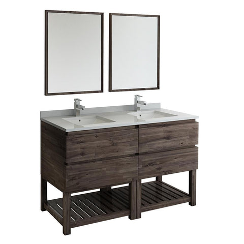 Image of Formosa 60" Floor Standing Double Sink Vanity FVN31-3030ACA-FS-FFT1030BN
