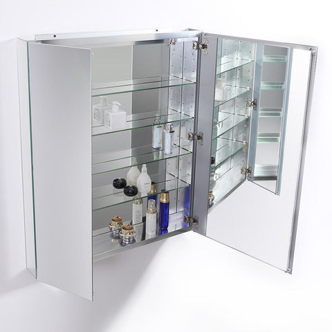 Fresca 30" Wide x 36" Tall Bathroom Medicine Cabinet w/ Mirrors FMC8091