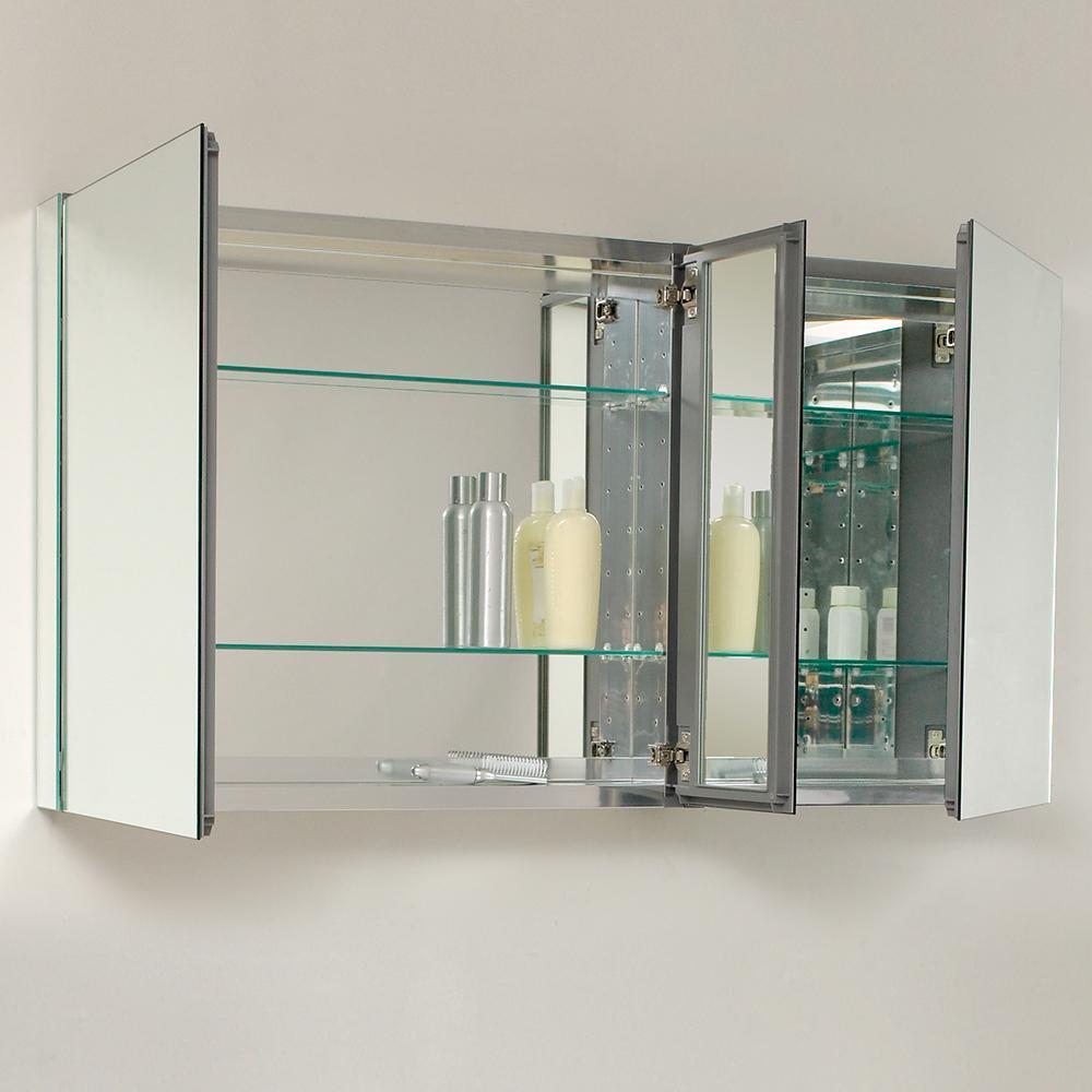 Fresca 50" Wide x 26" Tall Bathroom Medicine Cabinet w/ Mirrors FMC8013