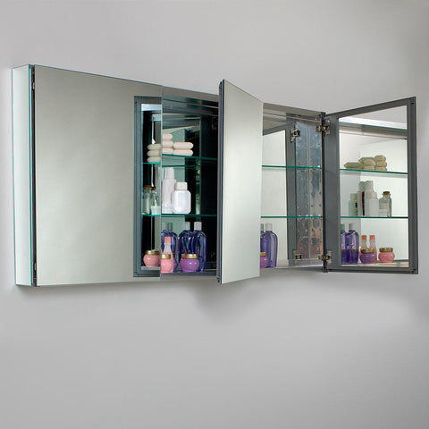 Fresca 60" Wide x 26" Tall Bathroom Medicine Cabinet w/ Mirrors FMC8019