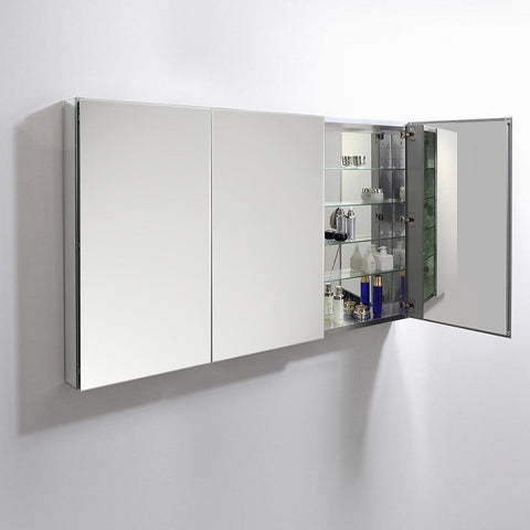 Fresca 60" Wide x 36" Tall Bathroom Medicine Cabinet w/ Mirrors FMC8020