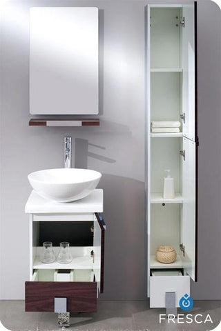Fresca Adour 16" Modern Bathroom Vanity FVN8110DK-FFT1045BN