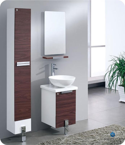 Image of Fresca Adour 16" Modern Bathroom Vanity FVN8110DK-FFT1045BN