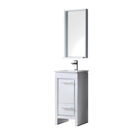 Image of Fresca Allier 16" Modern Bathroom Vanity FVN8118WH-FFT1030BN