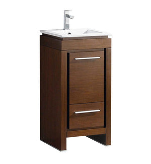 Fresca Allier 16" Wenge Brown Modern Bathroom Cabinet w/ Sink FCB8118WG-I