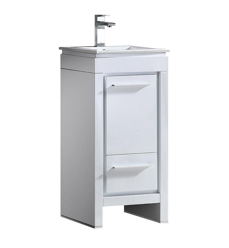 Fresca Allier 16" White Modern Bathroom Cabinet w/ Sink FCB8118WH-I