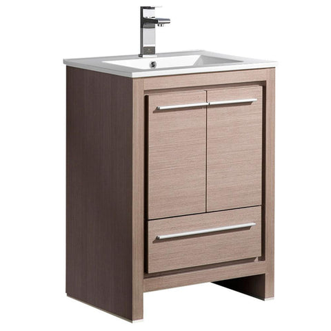 Image of Fresca Allier 24" Gray Oak Modern Bathroom Cabinet w/ Sink FCB8125GO-I