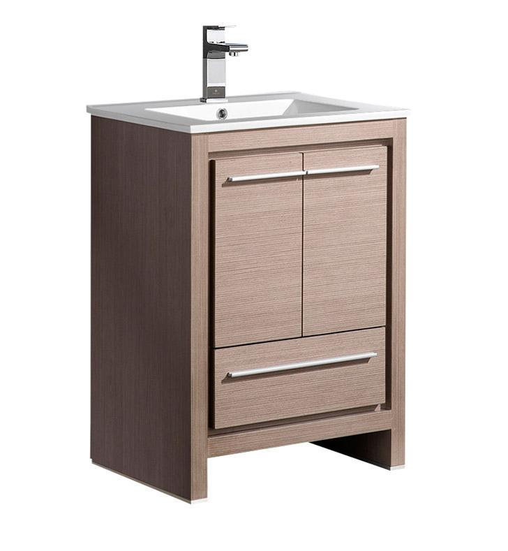 Fresca Allier 24" Gray Oak Modern Bathroom Cabinet w/ Sink FCB8125GO-I