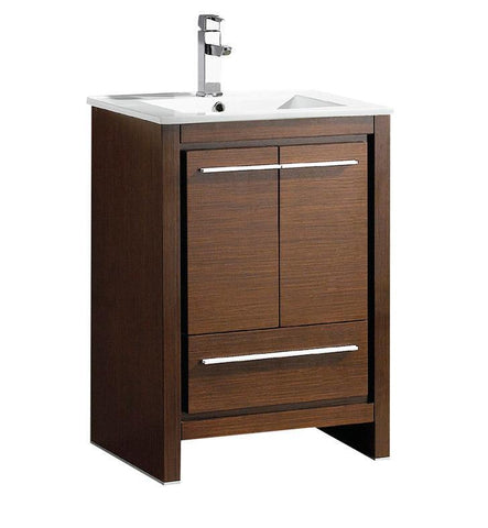 Image of Fresca Allier 24" Wenge Brown Modern Bathroom Cabinet w/ Sink FCB8125WG-I