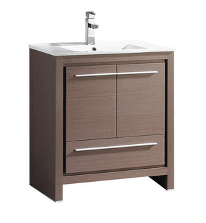Fresca Allier 30" Gray Oak Modern Bathroom Cabinet w/ Sink FCB8130GO-I