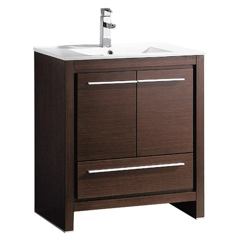 Image of Fresca Allier 30" Wenge Brown Modern Bathroom Cabinet w/ Sink FCB8130WG-I