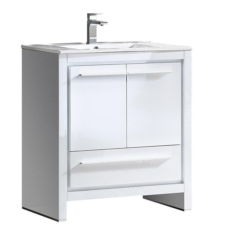 Fresca Allier 30" White Modern Bathroom Cabinet w/ Sink FCB8130WH-I