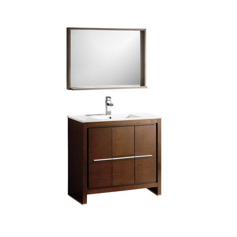 Image of Fresca Allier 36" Modern Bathroom Vanity FVN8136WG-FFT1030BN