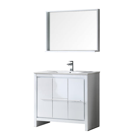 Image of Fresca Allier 36" Modern Bathroom Vanity FVN8136WH-FFT1030BN