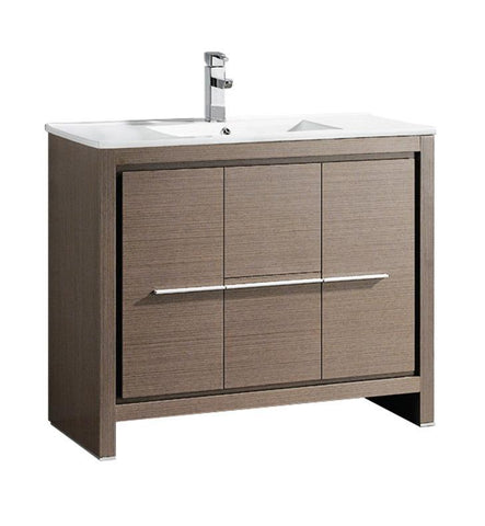 Fresca Allier 40" Gray Oak Modern Bathroom Cabinet w/ Sink FCB8140GO-I