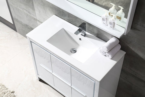 Image of Fresca Allier 40" Modern Bathroom Vanity FVN8140GO-FFT1030BN