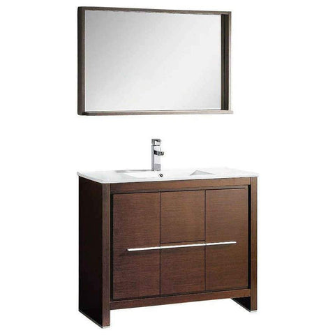 Image of Fresca Allier 40" Modern Bathroom Vanity FVN8140WG-FFT1030BN