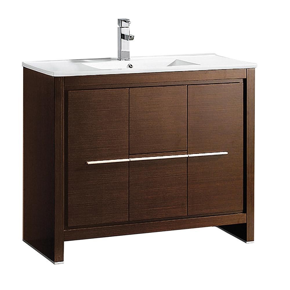 Fresca Allier 40" Wenge Brown Modern Bathroom Cabinet w/ Sink FCB8140WG-I