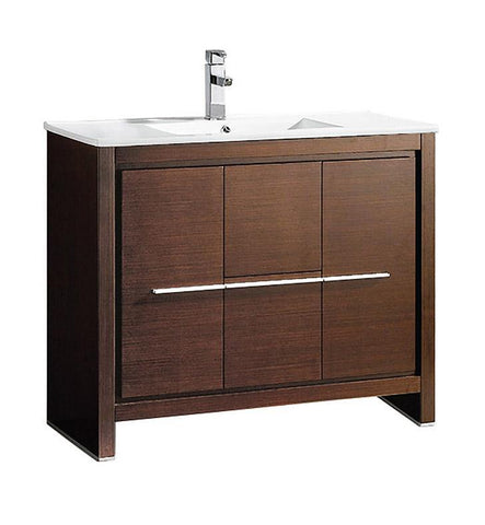 Image of Fresca Allier 40" Wenge Brown Modern Bathroom Cabinet w/ Sink FCB8140WG-I
