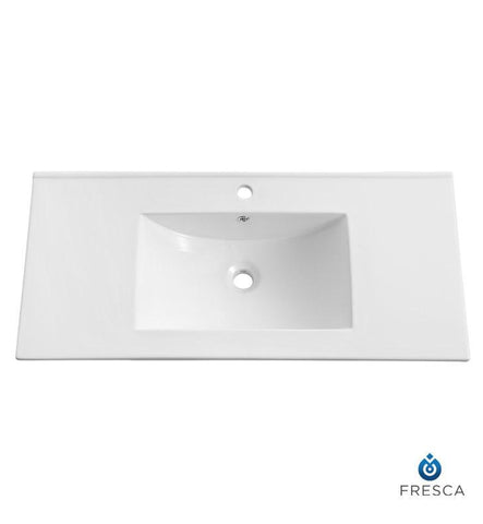 Image of Fresca Allier 40" White Integrated Sink / Countertop FVS8140WH