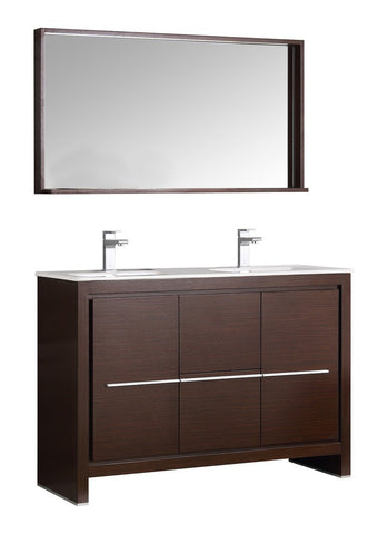 Image of Fresca Allier 48" Modern Double Sink Vanity FVN8148WG-D-FFT1030BN