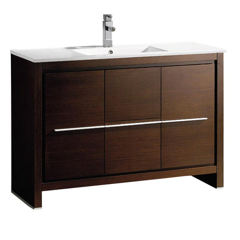 Image of Fresca Allier 48" Wenge Brown Modern Bathroom Cabinet w/ Sink FCB8148WG-I