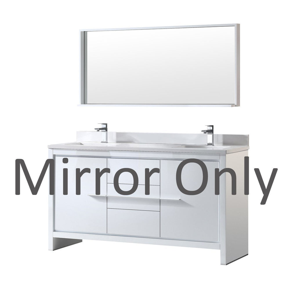 Fresca Allier 48" White Modern Double Sink Bathroom Vanity Mirror Only FMR8148WH