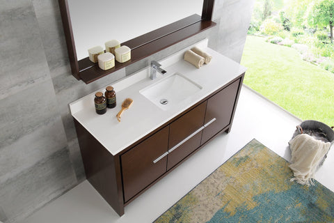 Image of Fresca Allier 60" Modern Single Sink Vanity FVN8119GO-S-FFT1030BN