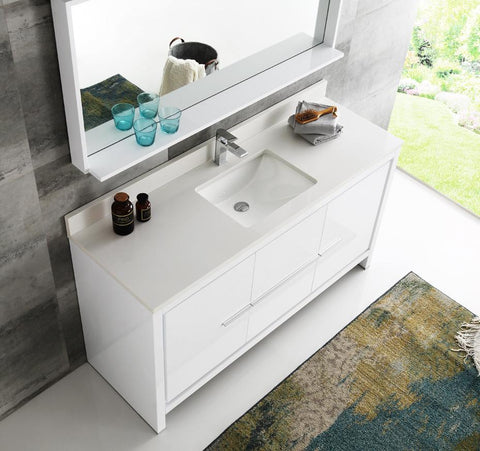 Image of Fresca Allier 60" Modern Single Sink Vanity FVN8119GO-S-FFT1030BN