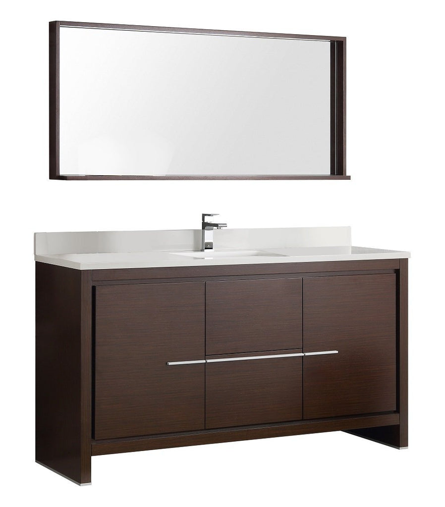 Fresca Allier 60" Modern Single Sink Vanity FVN8119WG-S-FFT1030BN