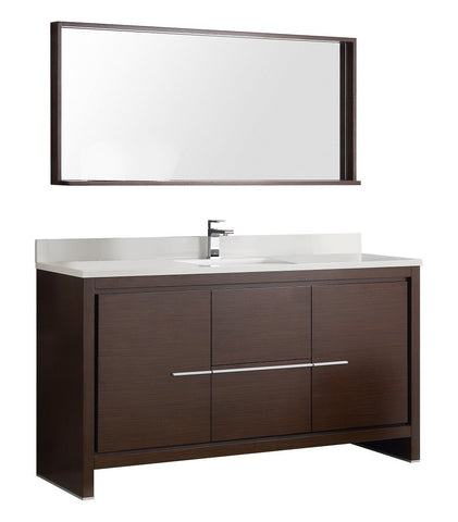 Image of Fresca Allier 60" Modern Single Sink Vanity FVN8119WG-S-FFT1030BN