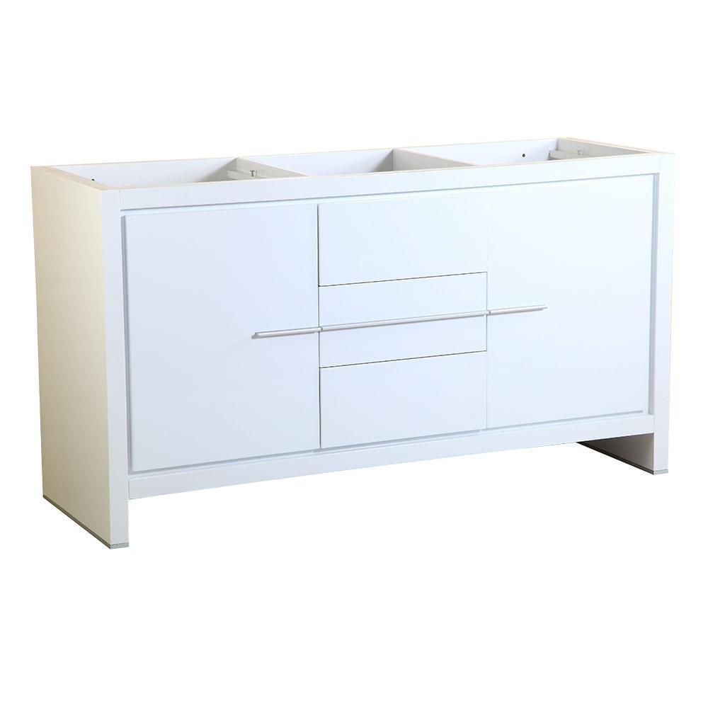 Fresca Allier 60" White Modern Double Sink Bathroom Cabinet FCB8119WH