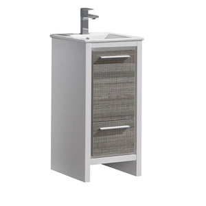 Fresca Allier Rio 16" Ash Gray Modern Bathroom Cabinet w/ Sink FCB8118HA-I