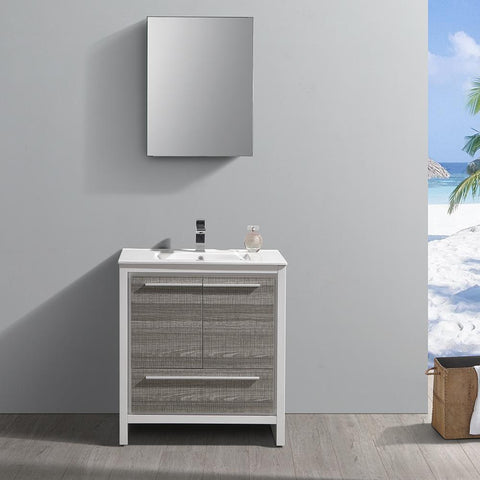 Image of Fresca Allier Rio 30" Ash Gray Bathroom Vanity