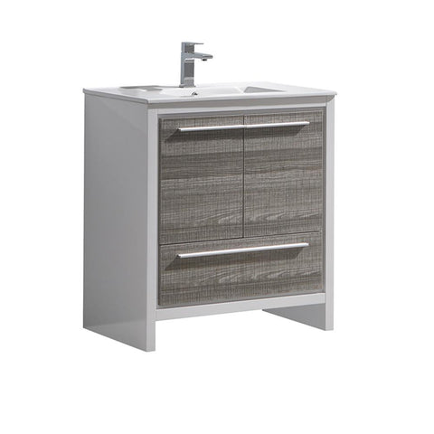 Image of Fresca Allier Rio 30" Ash Gray Modern Bathroom Cabinet w/ Sink FCB8130HA-I
