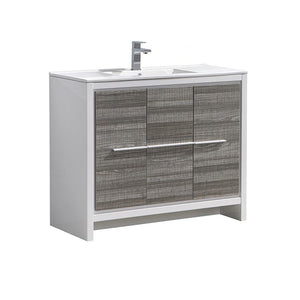 Fresca Allier Rio 40" Ash Gray Modern Bathroom Cabinet w/ Sink FCB8140HA-I
