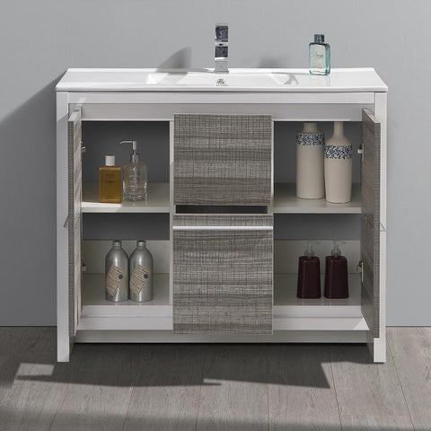 Image of Fresca Allier Rio 40" Ash Gray Modern Bathroom Cabinet w/ Sink FCB8140HA-I