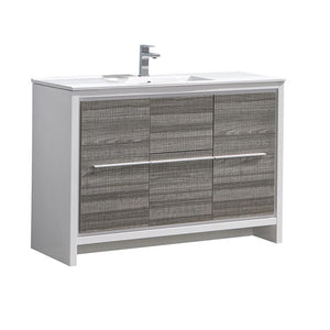 Fresca Allier Rio 48" Ash Gray Single Sink Modern Bathroom Cabinet w/ Sink FCB8148HA-I