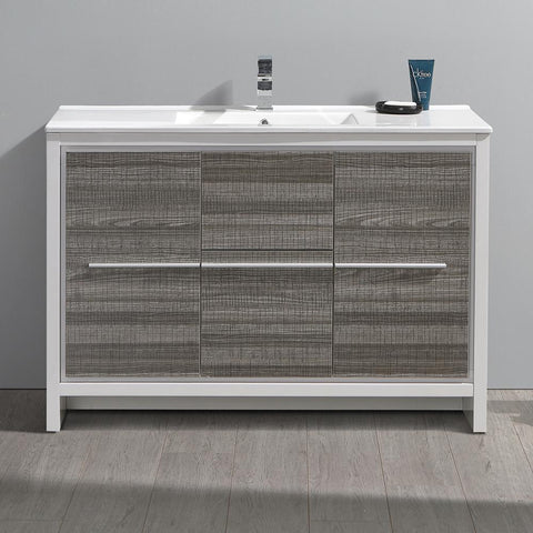Image of Fresca Allier Rio 48" Ash Gray Single Sink Modern Bathroom Cabinet w/ Sink FCB8148HA-I