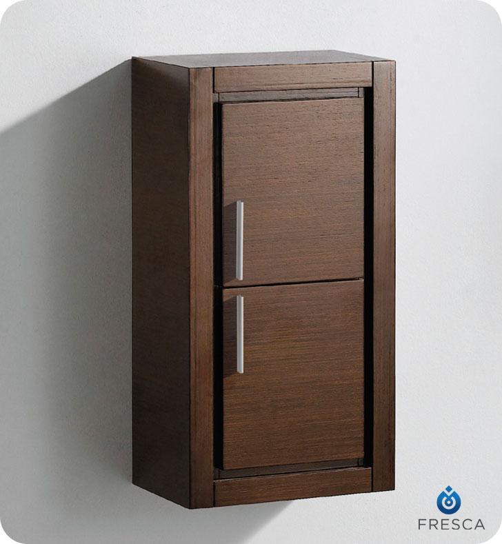 Fresca Allier Wenge Brown Bathroom Linen Side Cabinet w/ 2 Doors FST8140WG