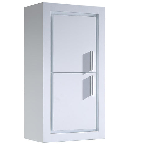Image of Fresca Allier White Bathroom Linen Side Cabinet w/ 2 Doors FST8140WH