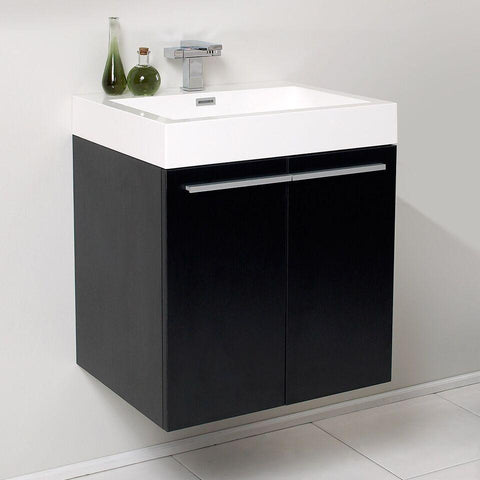 Image of Fresca Alto 23" Black Modern Bathroom Cabinet w/ Integrated Sink FCB8058BW-I