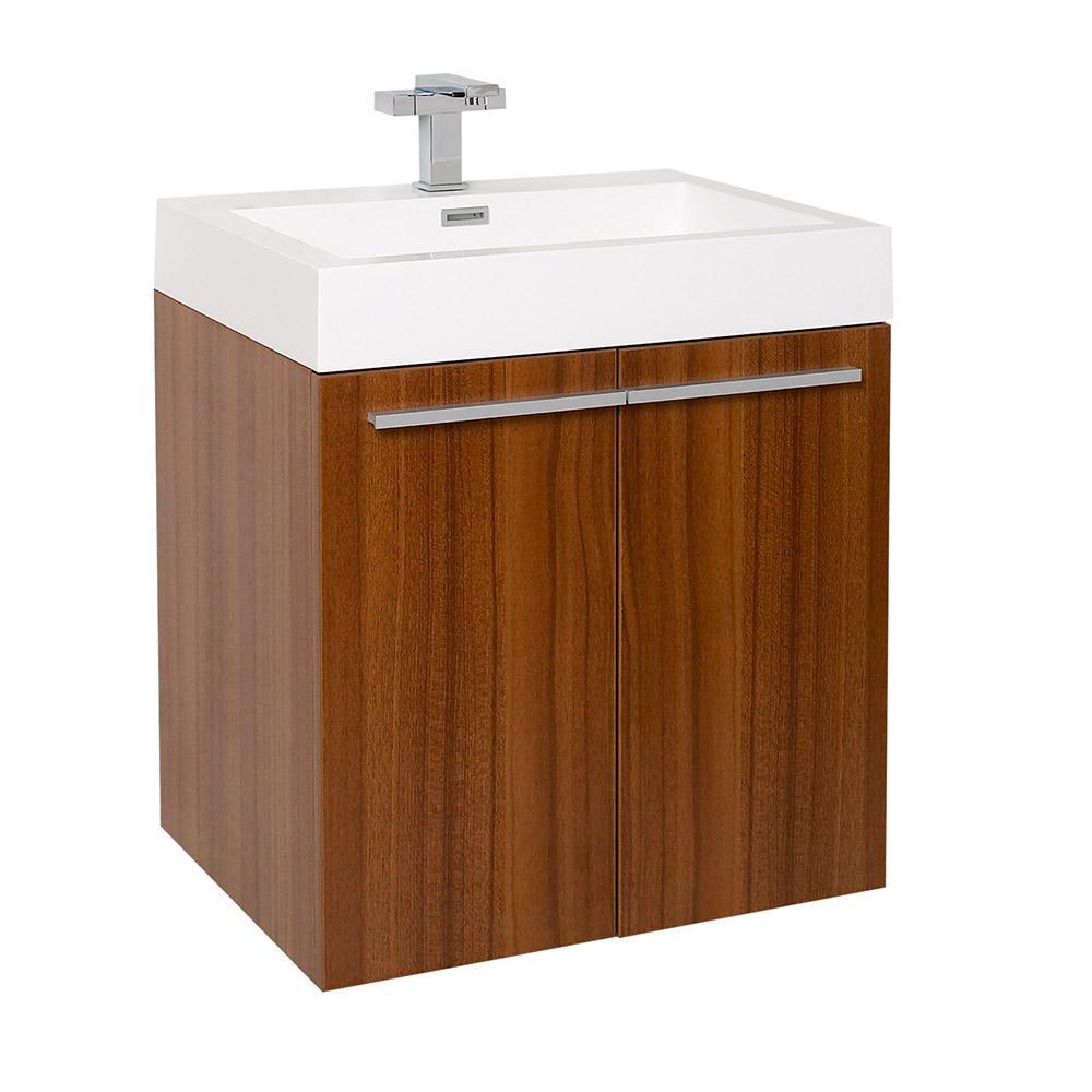 Fresca Alto 23" Teak Modern Bathroom Cabinet w/ Integrated Sink FCB8058TK-I