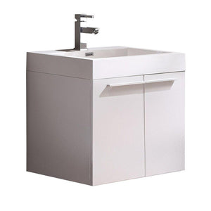 Fresca Alto 23" White Modern Bathroom Cabinet w/ Integrated Sink FCB8058WH-I