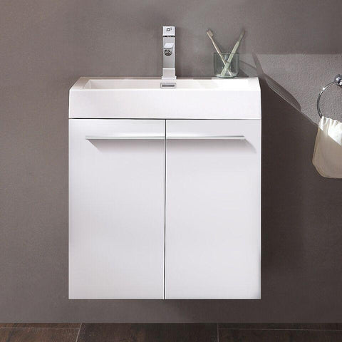 Image of Fresca Alto 23" White Modern Bathroom Cabinet w/ Integrated Sink FCB8058WH-I