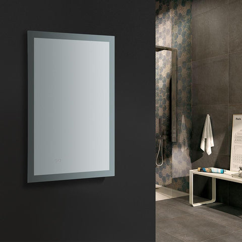 Image of Fresca Angelo 24" Wide x 36" Tall Bathroom Mirror w/ Halo Style LED Lighting FMR012436