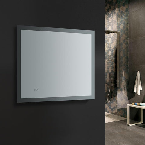 Image of Fresca Angelo 36" Wide x 30" Tall Bathroom Mirror w/ Halo Style LED Lighting FMR013630
